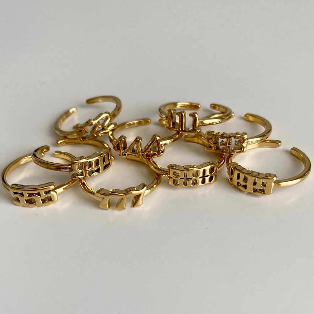 Gold filled angel number ring